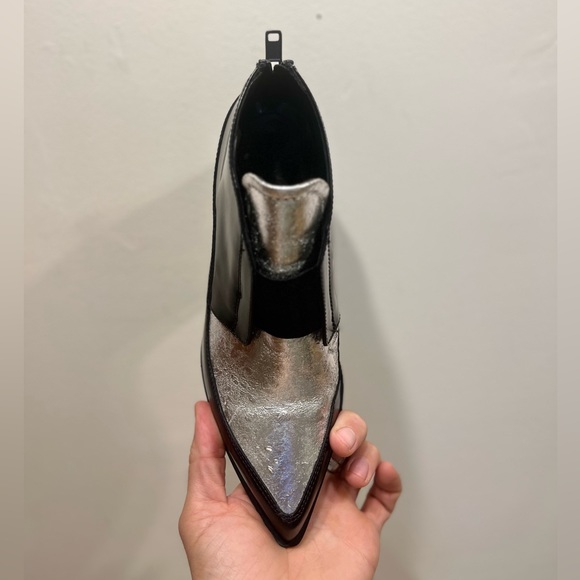 Authentic ALEXANDER MCQUEEN silver and black boots size EU 37 US 7 - Picture 12 of 16